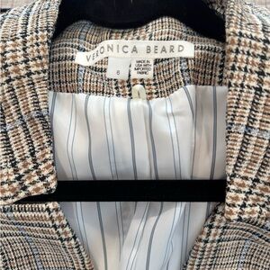 Veronica Beard Tan and Black Plaid Blazer